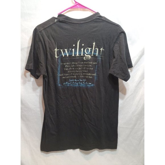 Twilight 2008 Movie Promo Edward & Bella Quote Front Back T-Shirt Black Size M - Picture 3 of 7